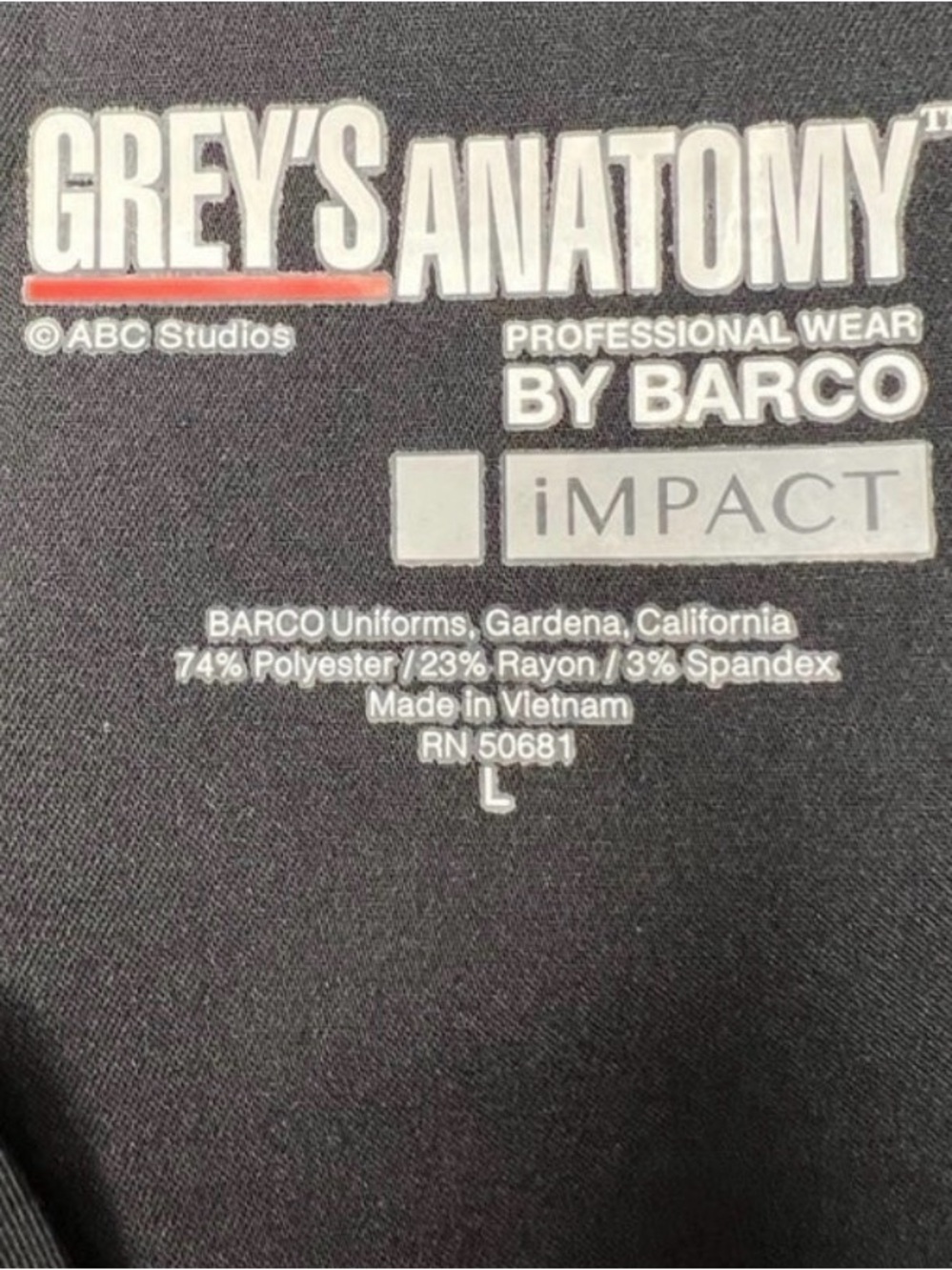 Grey’s Anatomy Impact 3 Pocket Curved V Neck Scrub Top - Picture 7 of 11